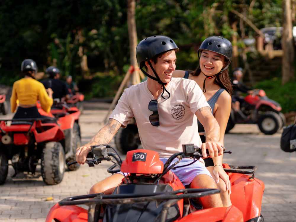 The best ATV ride experience near me in the lush tropical environment of Ubud, Bali.